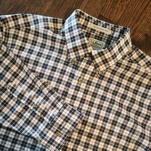 L.L. Bean Men’s Wrinkle-Free Button up Shirt Traditional Fit Check size LT